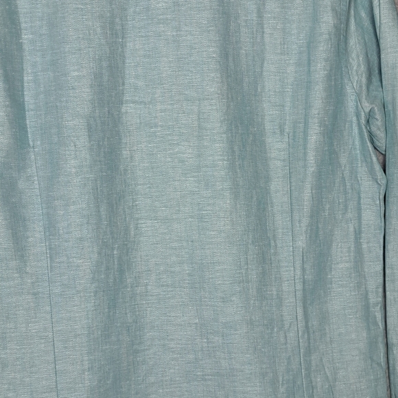 NWOT Ted Baker Men's 3 Linen/Cotton Blend Sea Foam Green Button Down Shirt - Picture 5 of 11